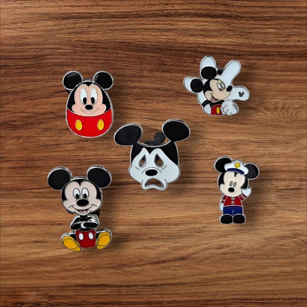 5 Mickey Mouse Disney Parks Trading Pins, Plus 2 Bonus Pins
